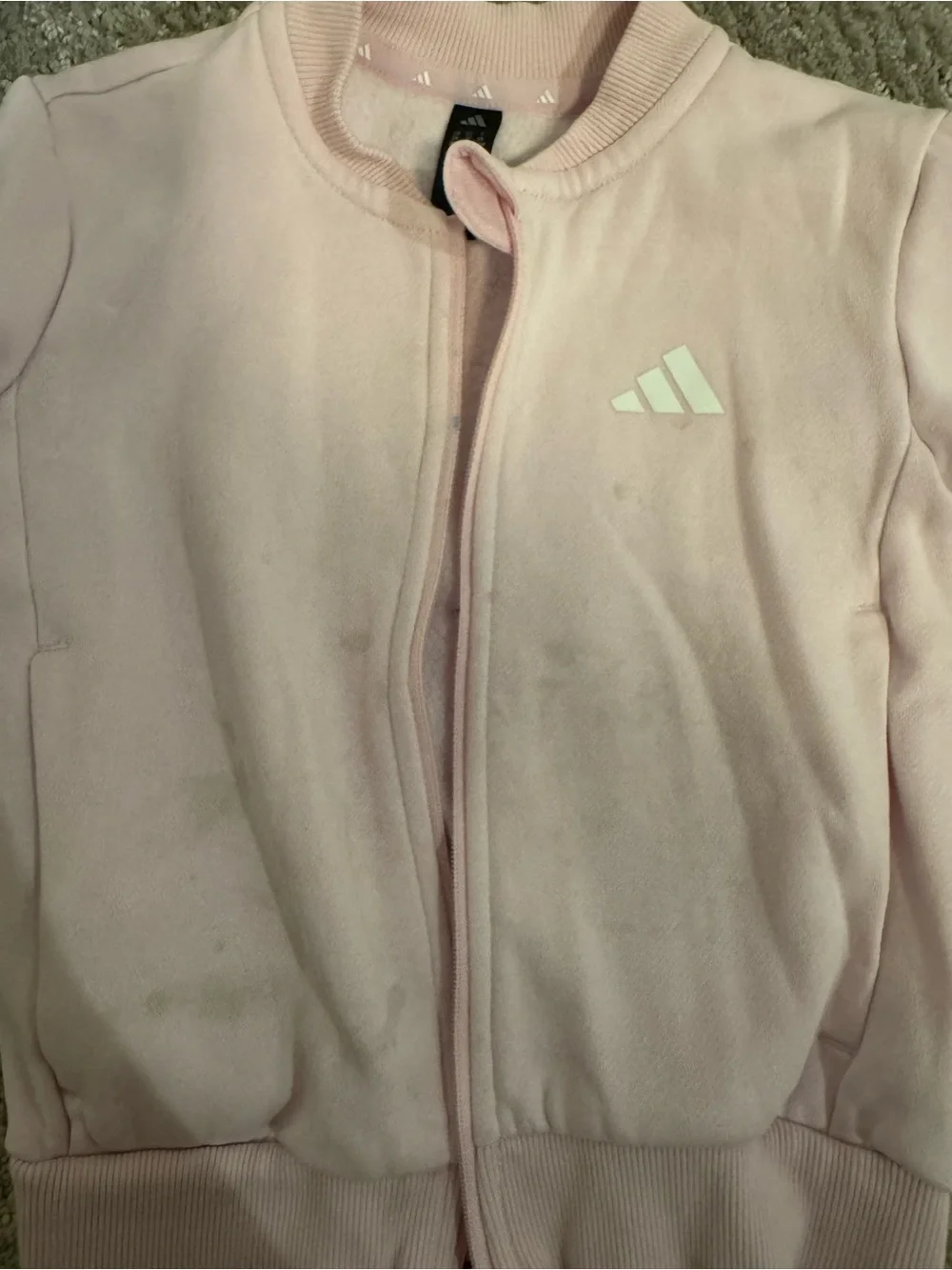 adidas Pink Girls' Zip Jacket with Dino Print Joggers
